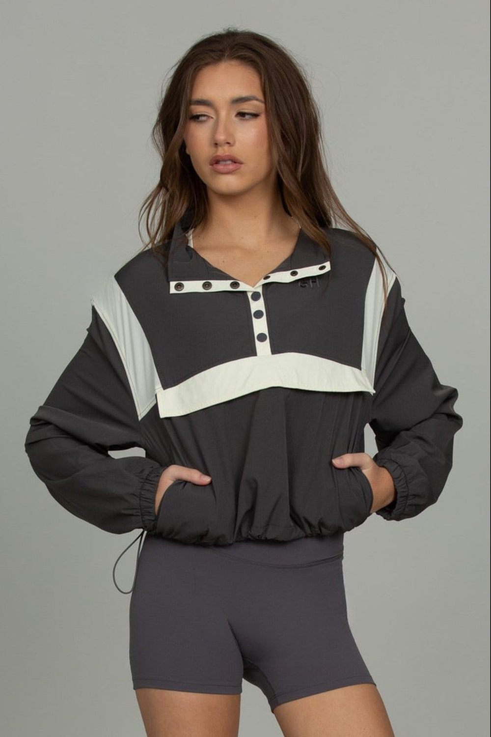 Steel Grey AirGlyde Cropped Windbreaker
