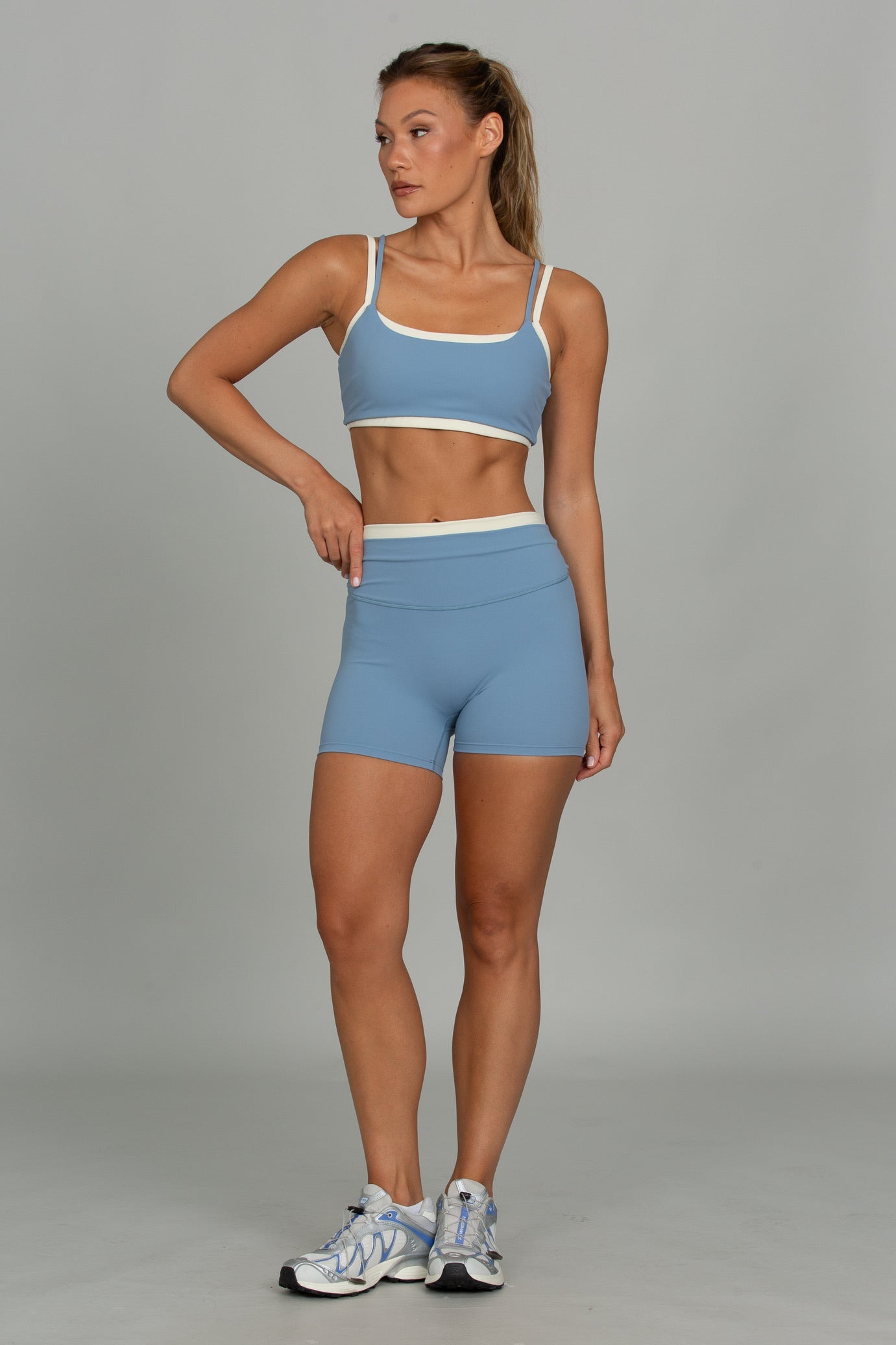 Stonewash Blue Double Waist StrydeForm Short