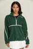 Forest Green Minimalistic Half-Zip Pullover