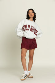 Heather White Maroon GH Wide Arm Sweatshirt