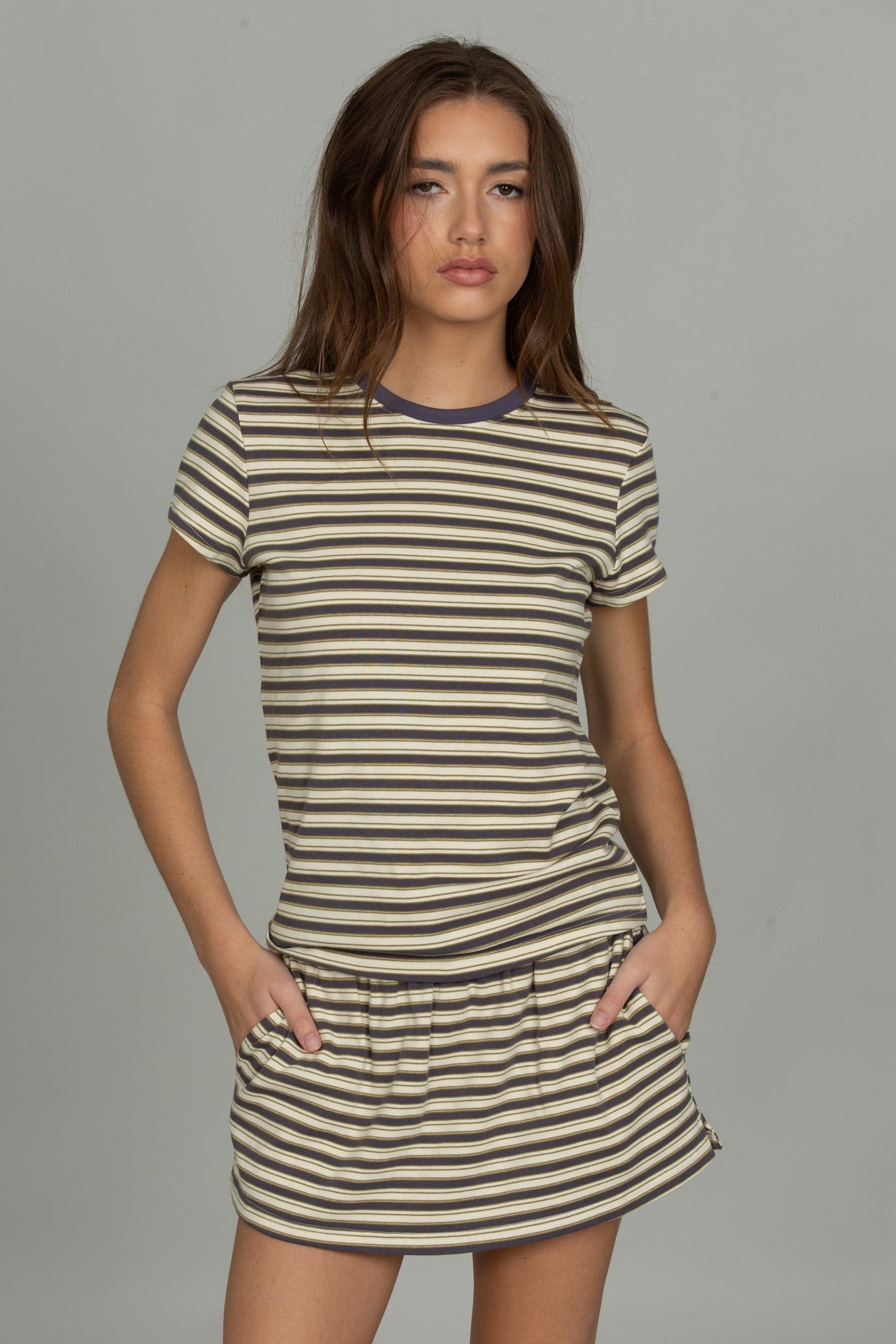 Rize Cotton Striped Skirt