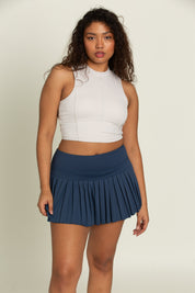 Stone Navy Pleated Tennis Skirt