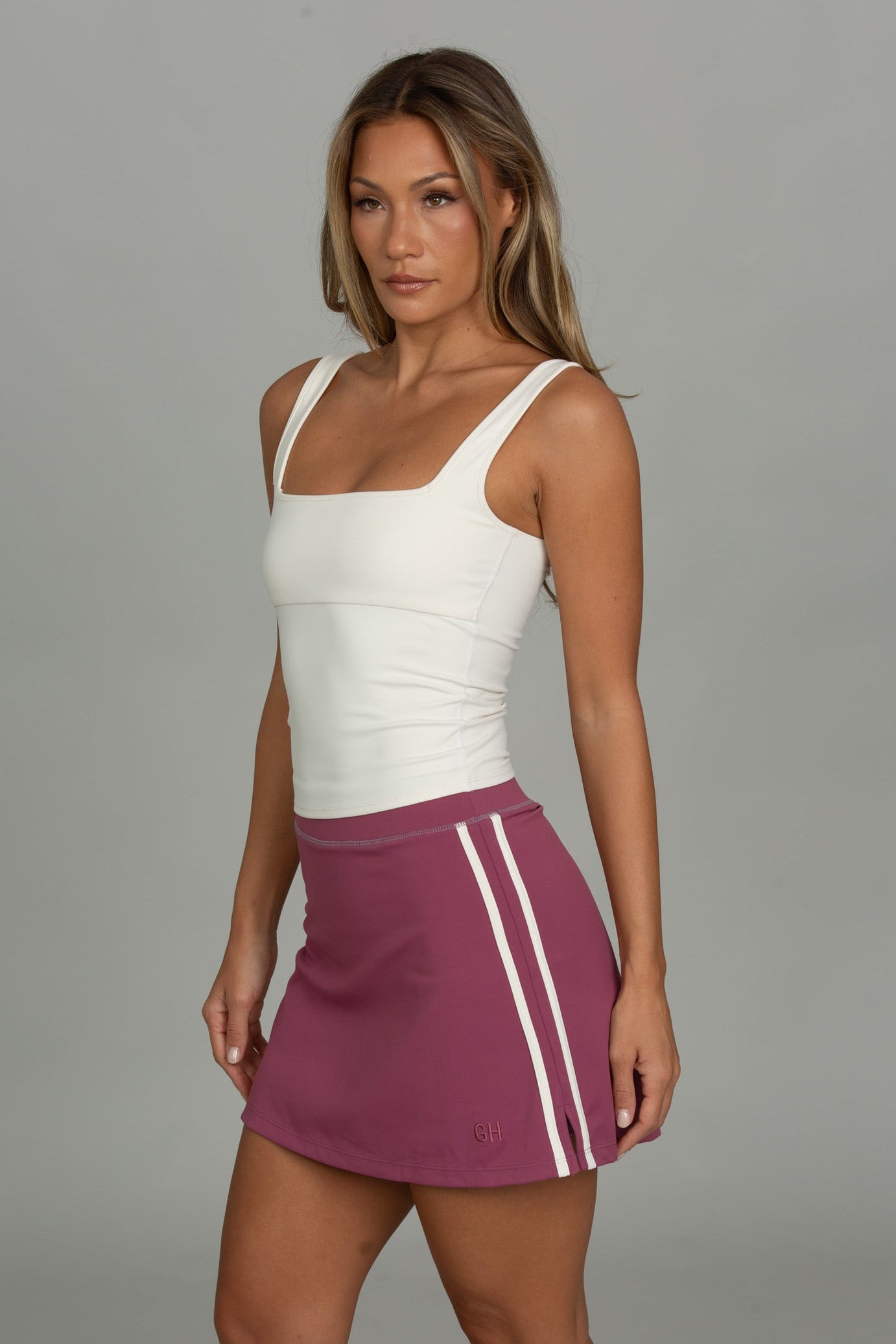 Acai Striped MotionCloud A-Line Skirt