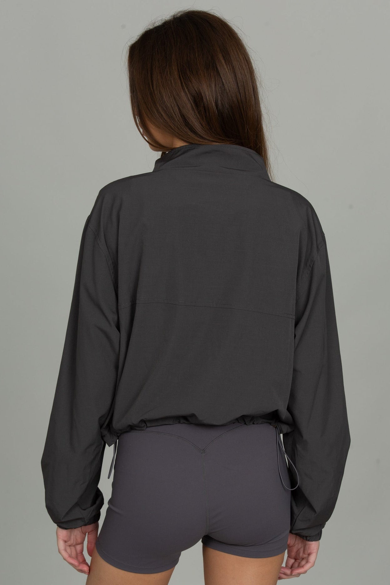 Steel Grey AirGlyde Cropped Windbreaker