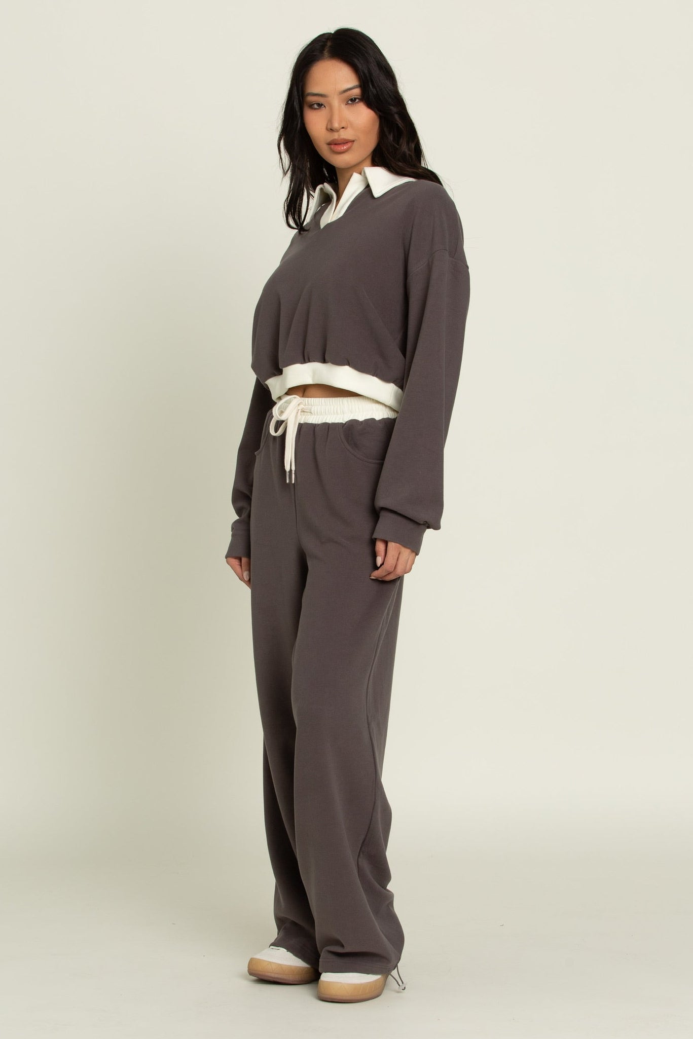 Charcoal Pullover Top