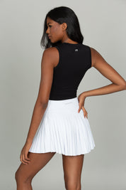 15" Off-White Pleated Tennis Skirt