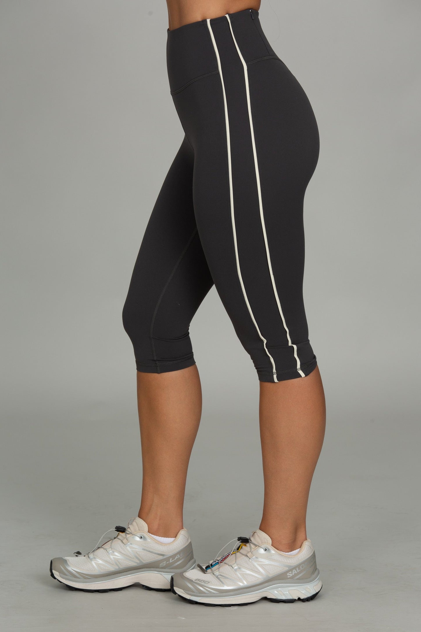 Off-Black Striped StrydeForm Capri