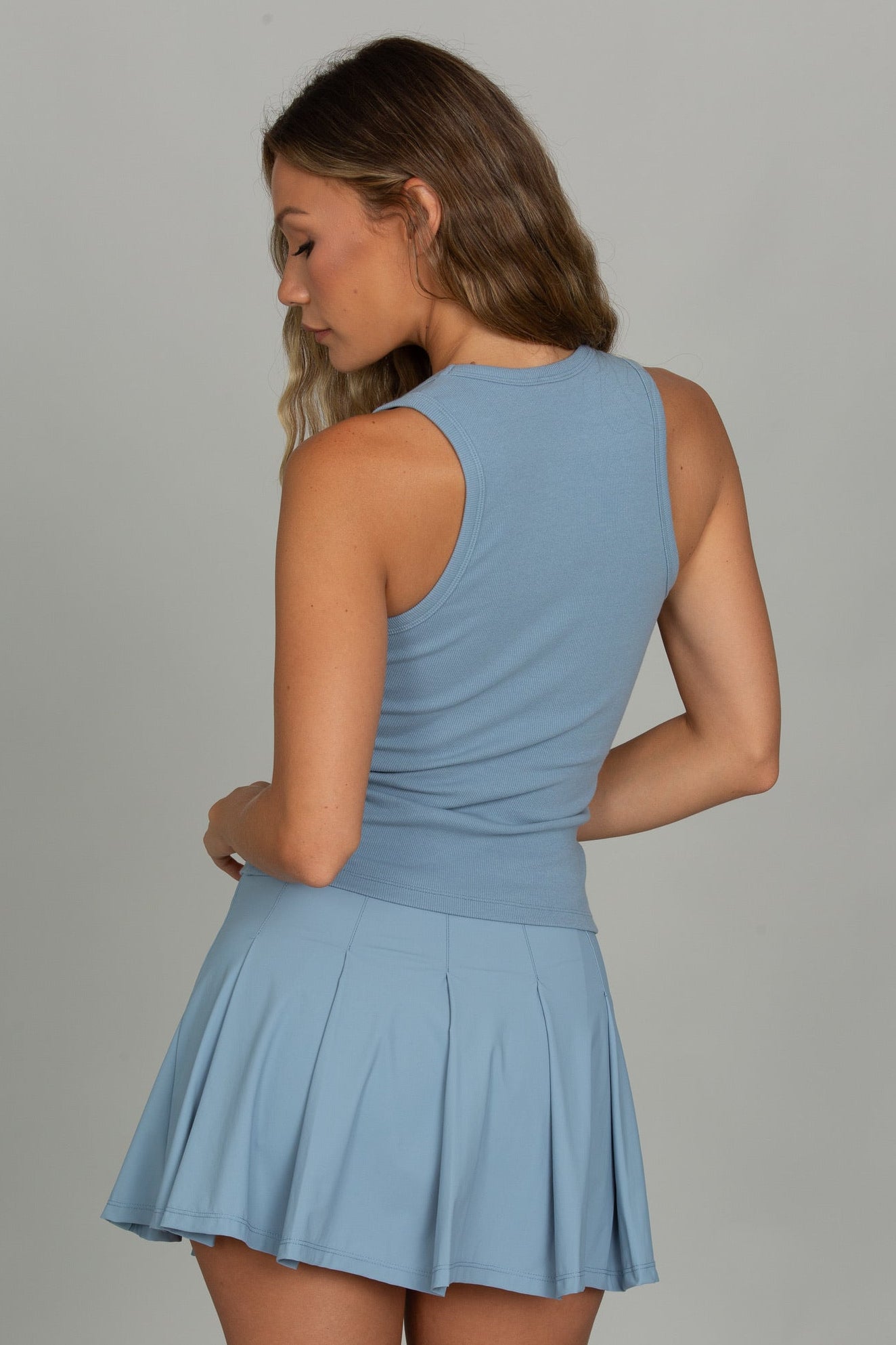 Slate Blue Ribbed Cotton Tank [Pre-Order]
