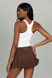 Dark Brown Pleated Tennis Skirt