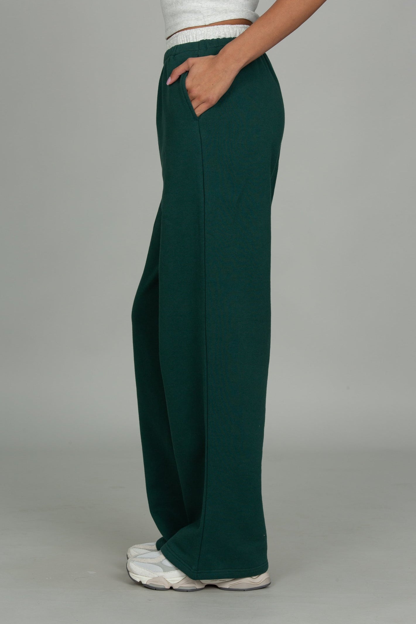 Hunter Green Wide Leg Sweatpant