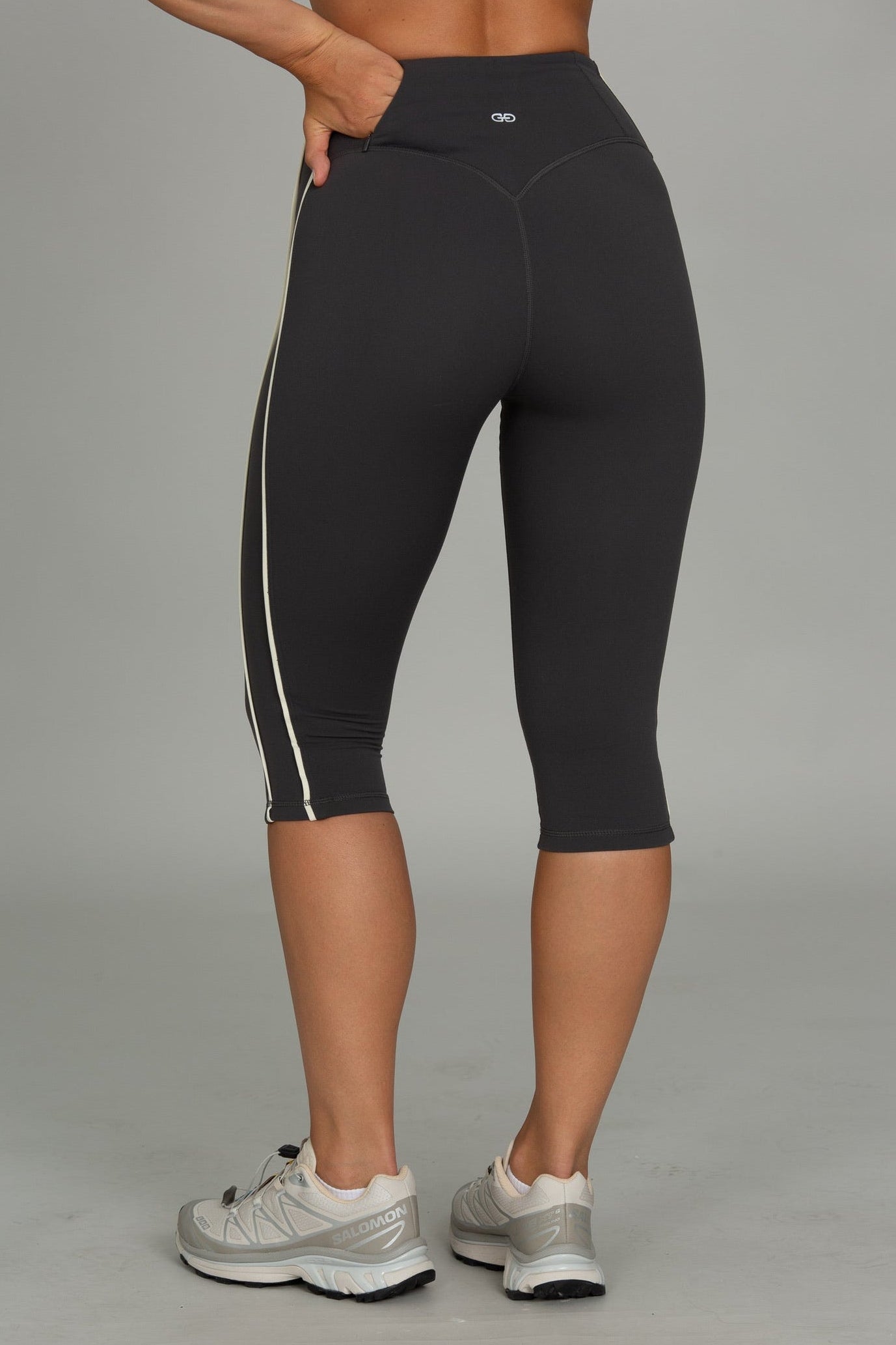 Off-Black Striped StrydeForm Capri