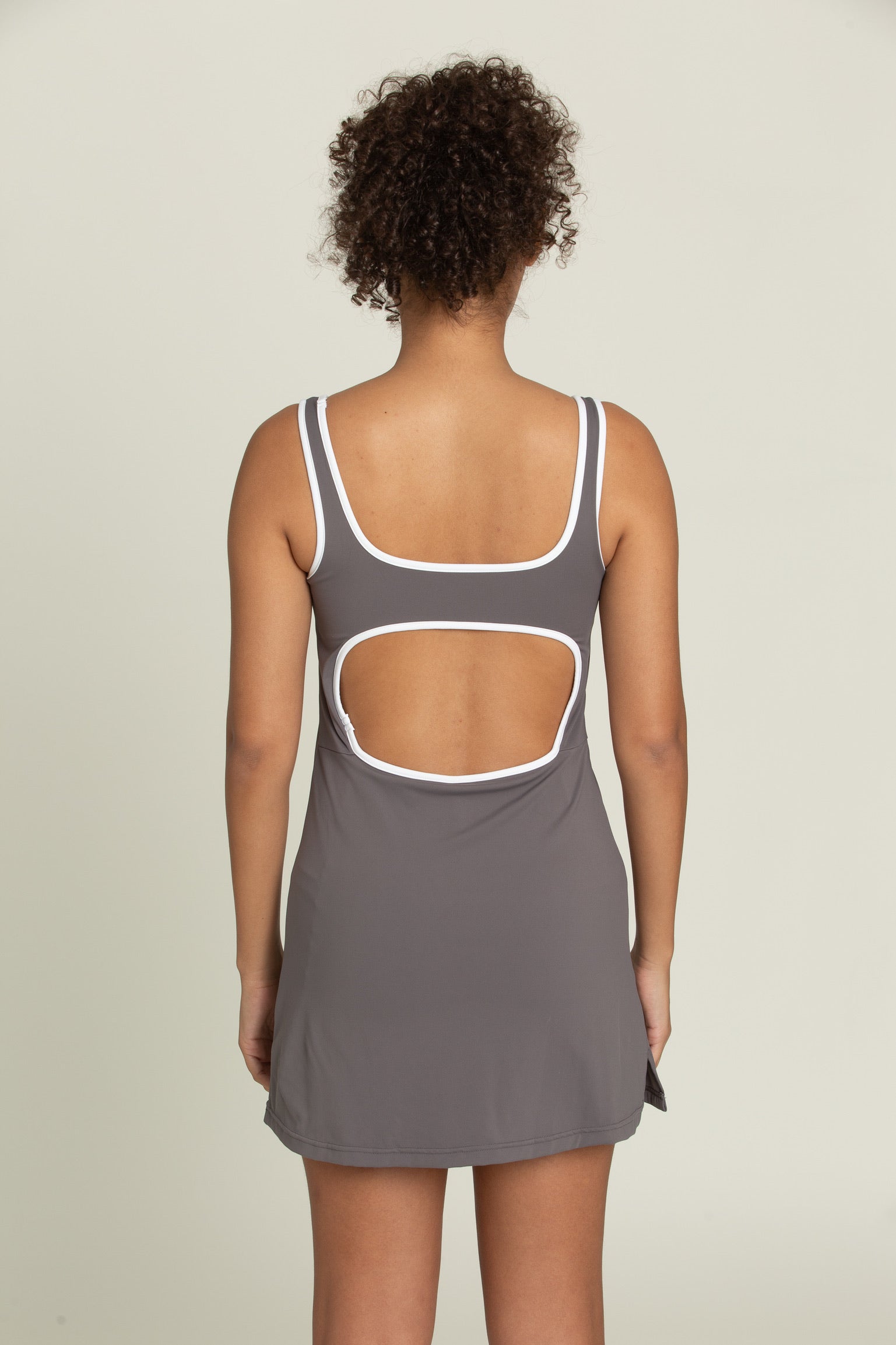 Charcoal Open Back Active Dress