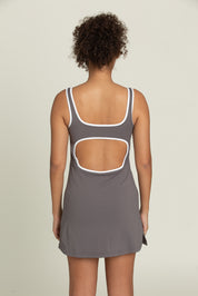 Charcoal Open Back Active Dress