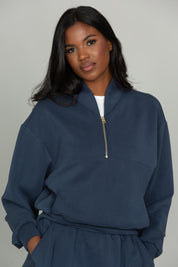 Stone Navy LuxeSoft Lounge Quarter Zip
