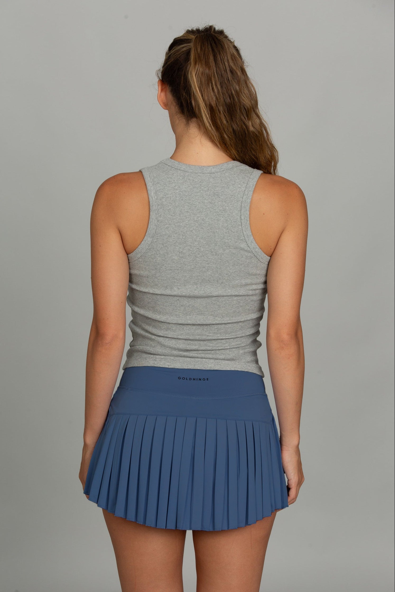 Deep Lagoon Pleated Tennis Skirt