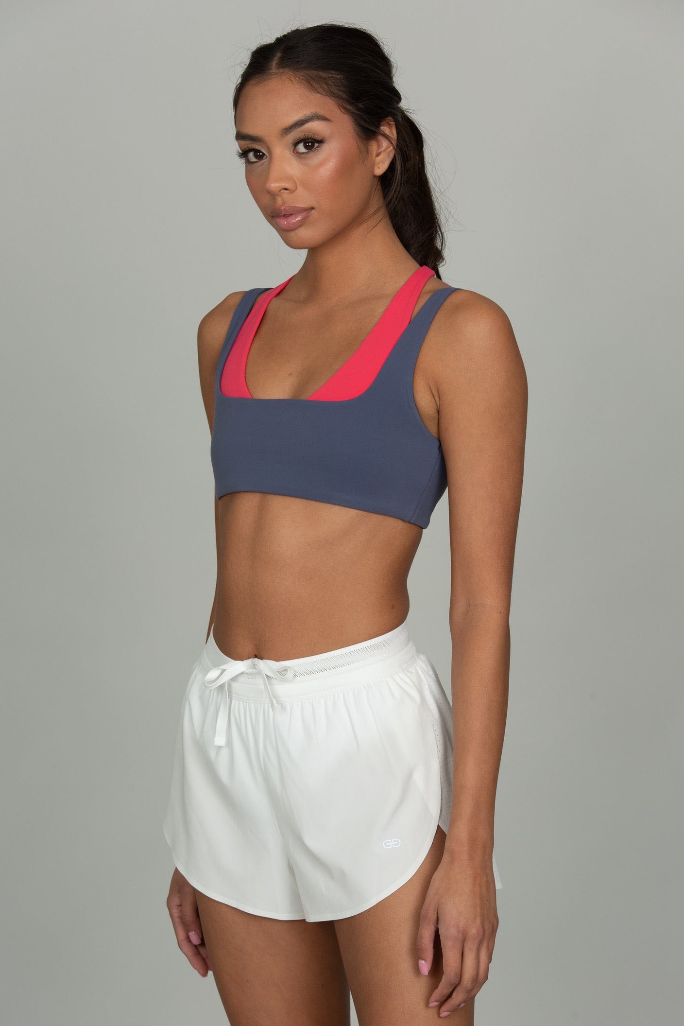 White Split Run Short