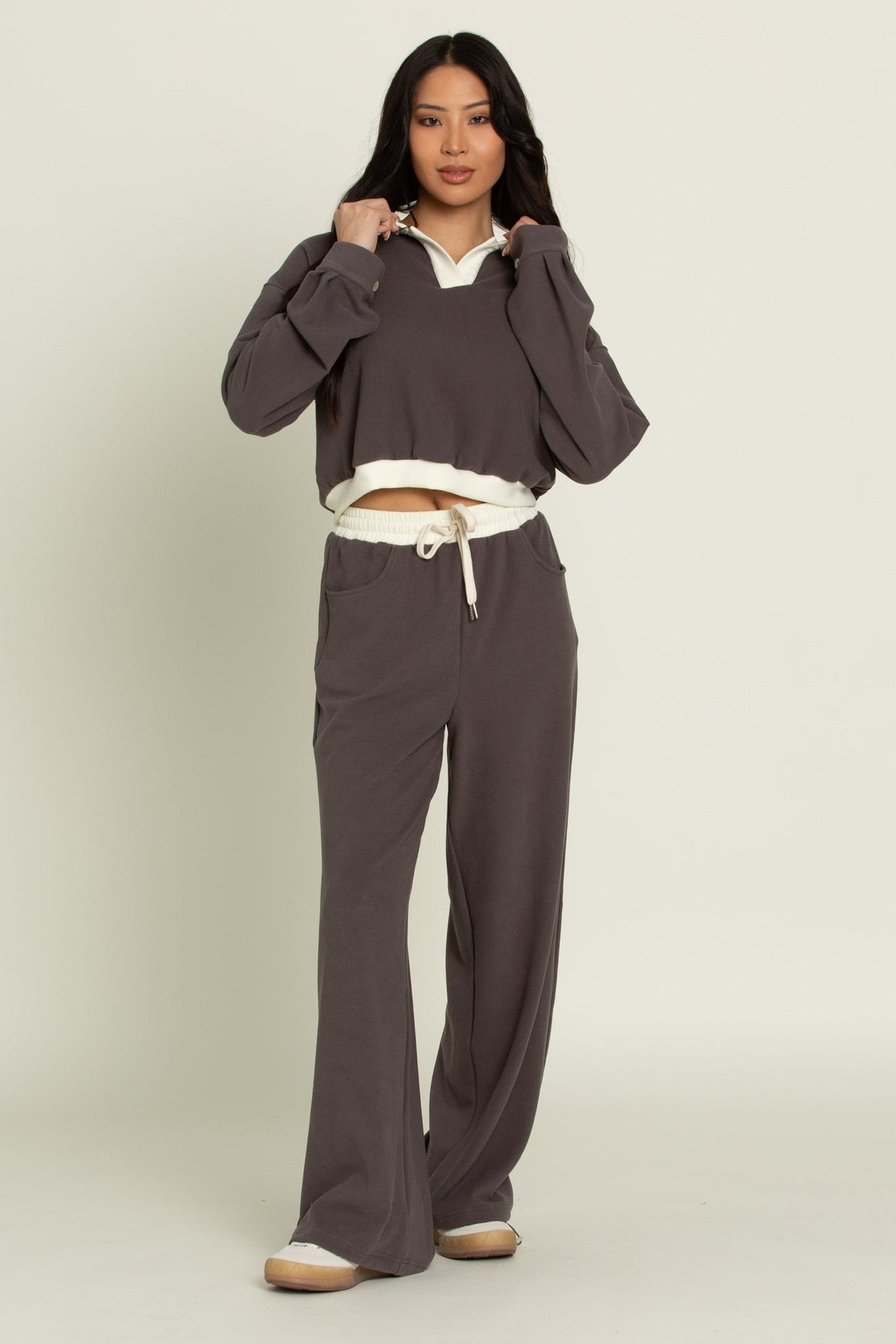 Charcoal Pullover Top