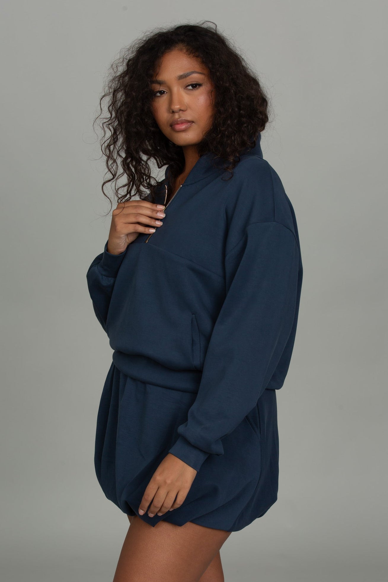Stone Navy LuxeSoft Lounge Quarter Zip