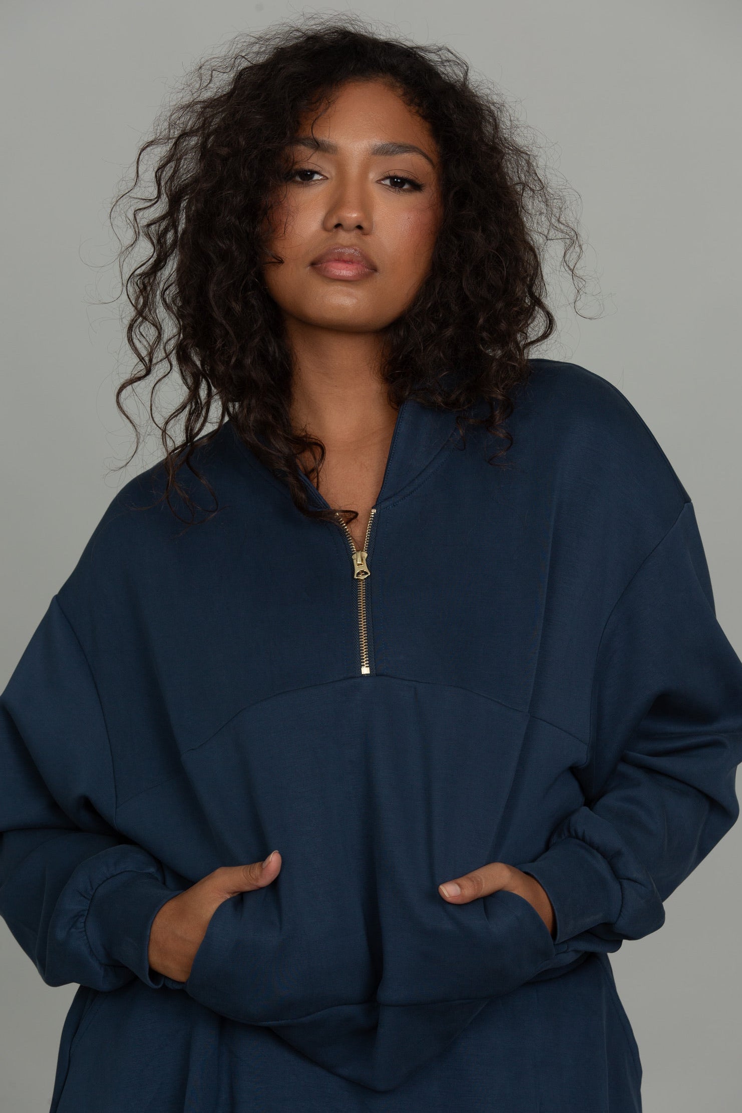 Stone Navy LuxeSoft Lounge Quarter Zip