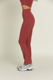 Pale Red Flare Yoga Pants