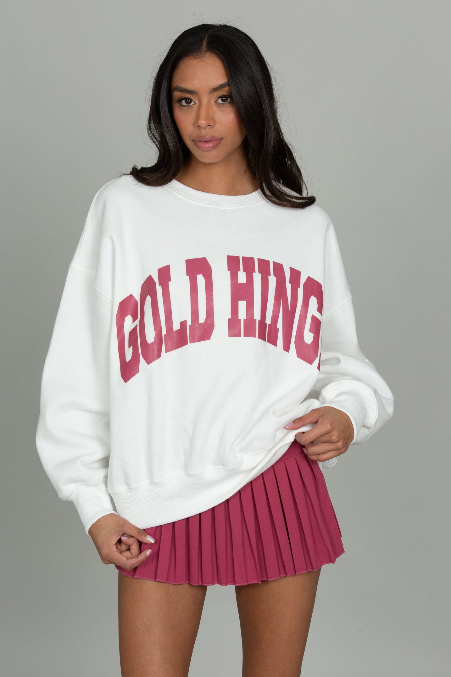 Raspberry Pleated Tennis Skirt