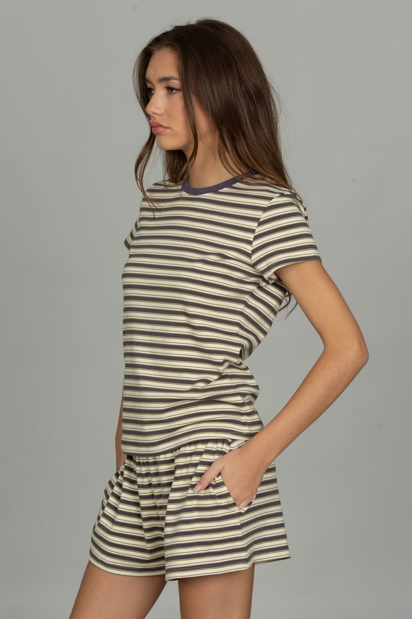 Rize Cotton Striped Short
