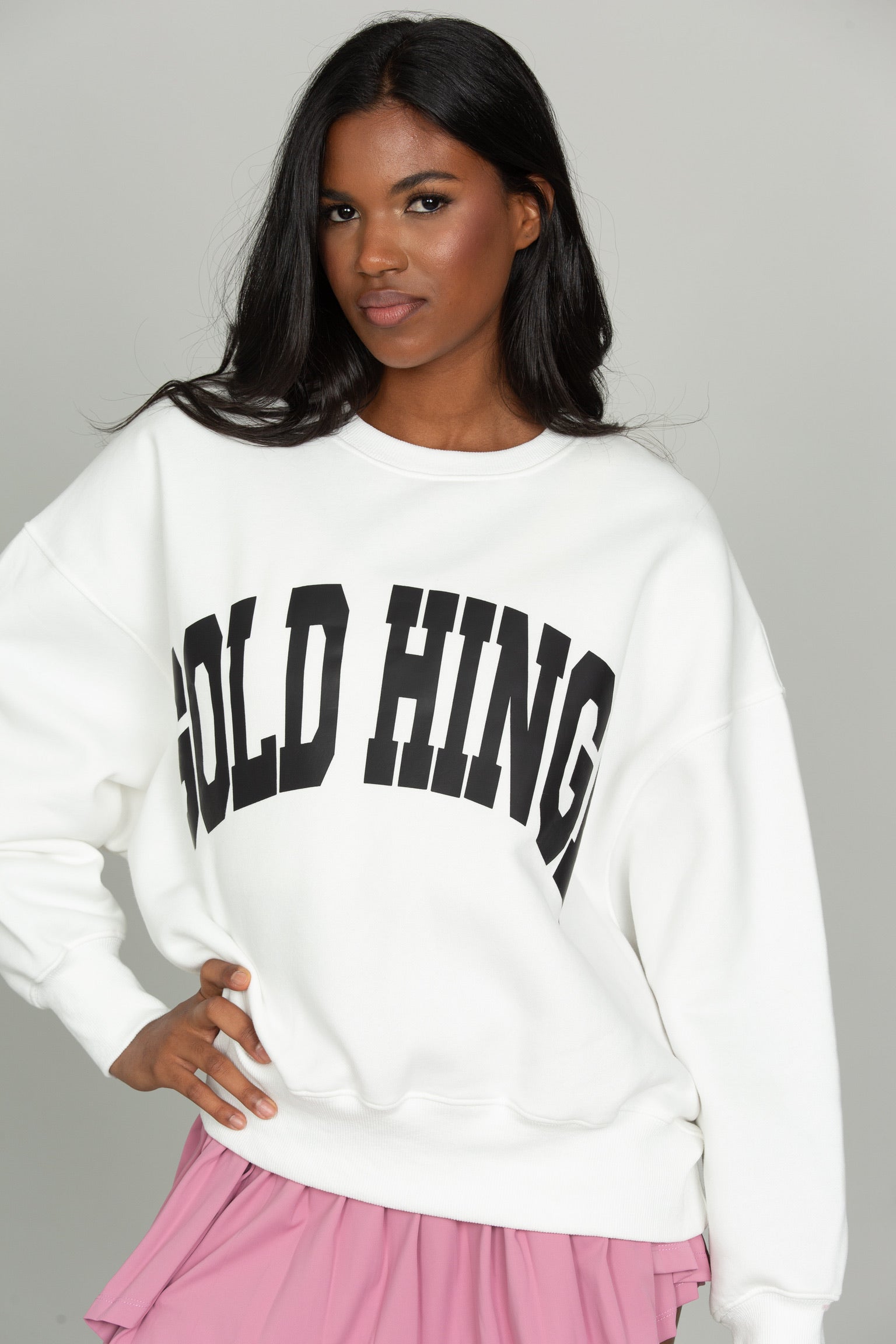 Ivory GH Wide Arm Sweatshirt – Gold Hinge