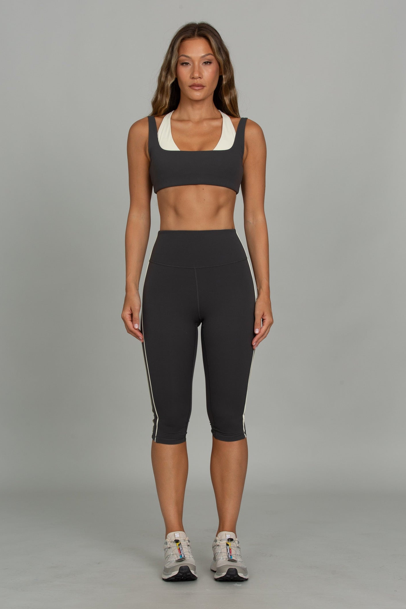Off-Black Striped StrydeForm Capri