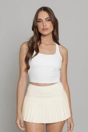 Cannoli Cream Pleated Tennis Skirt