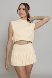 Butter Yellow Pleated Tennis Skirt