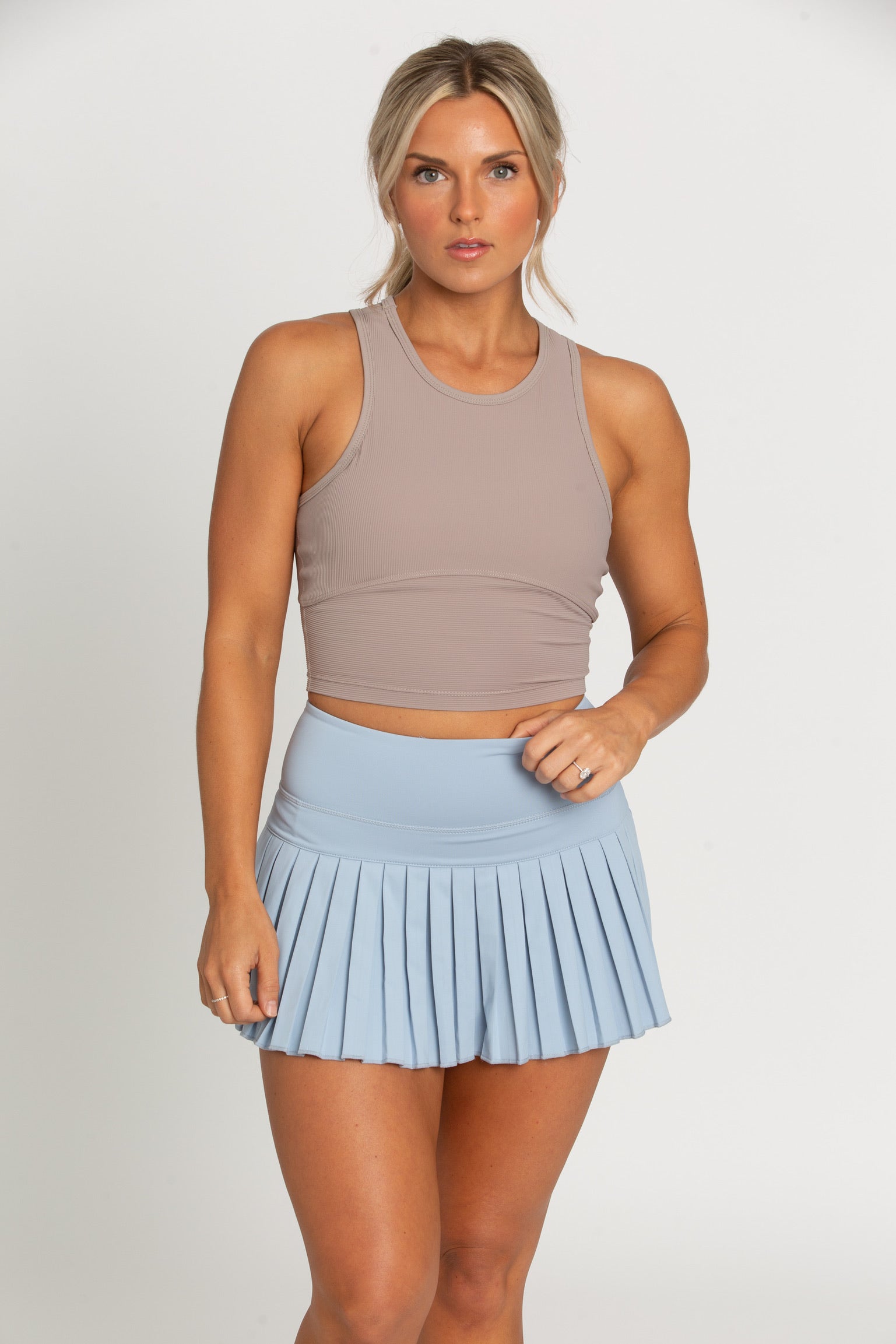 Pale Blue Pleated Tennis Skirt