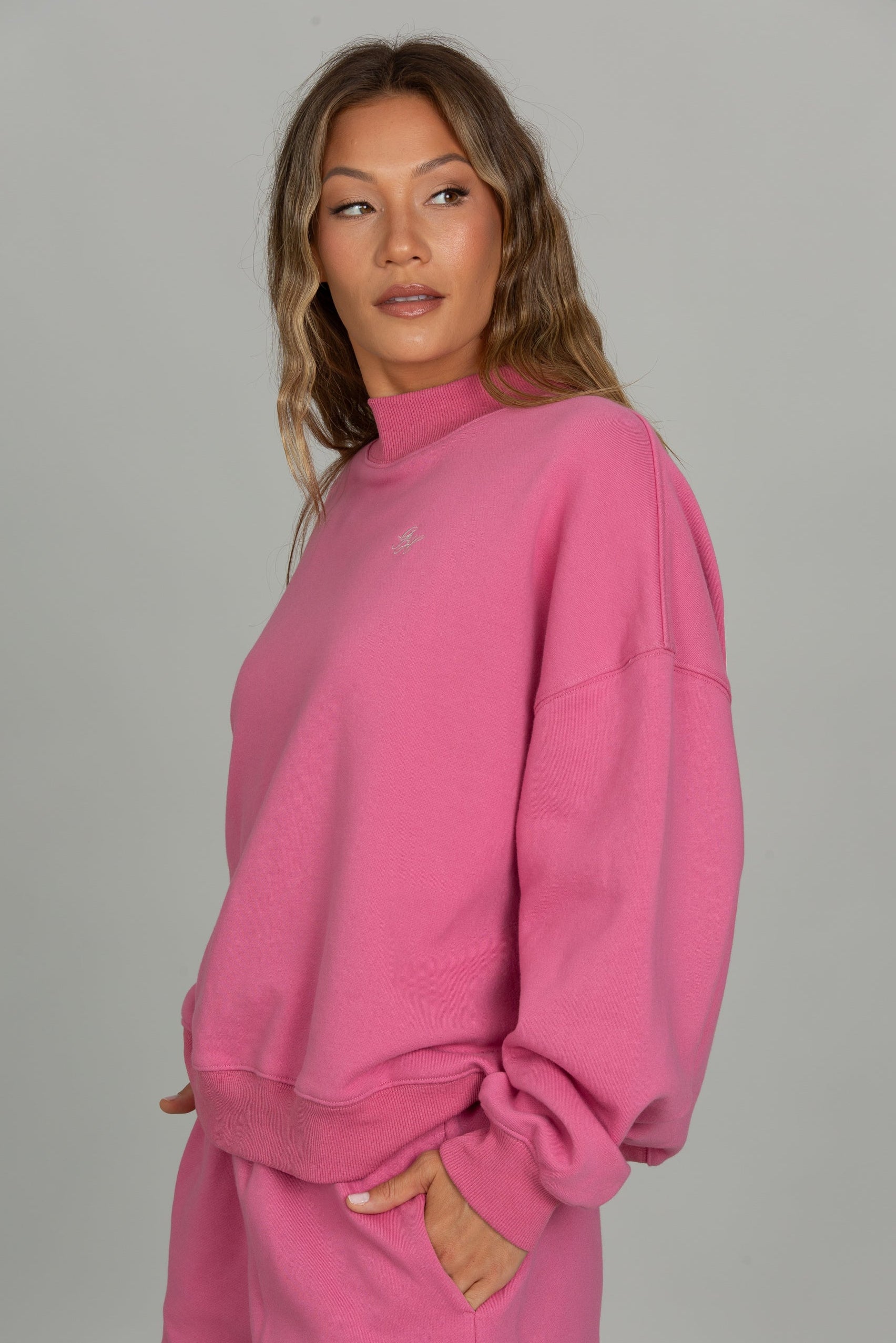 Magenta Prep Mock Neck