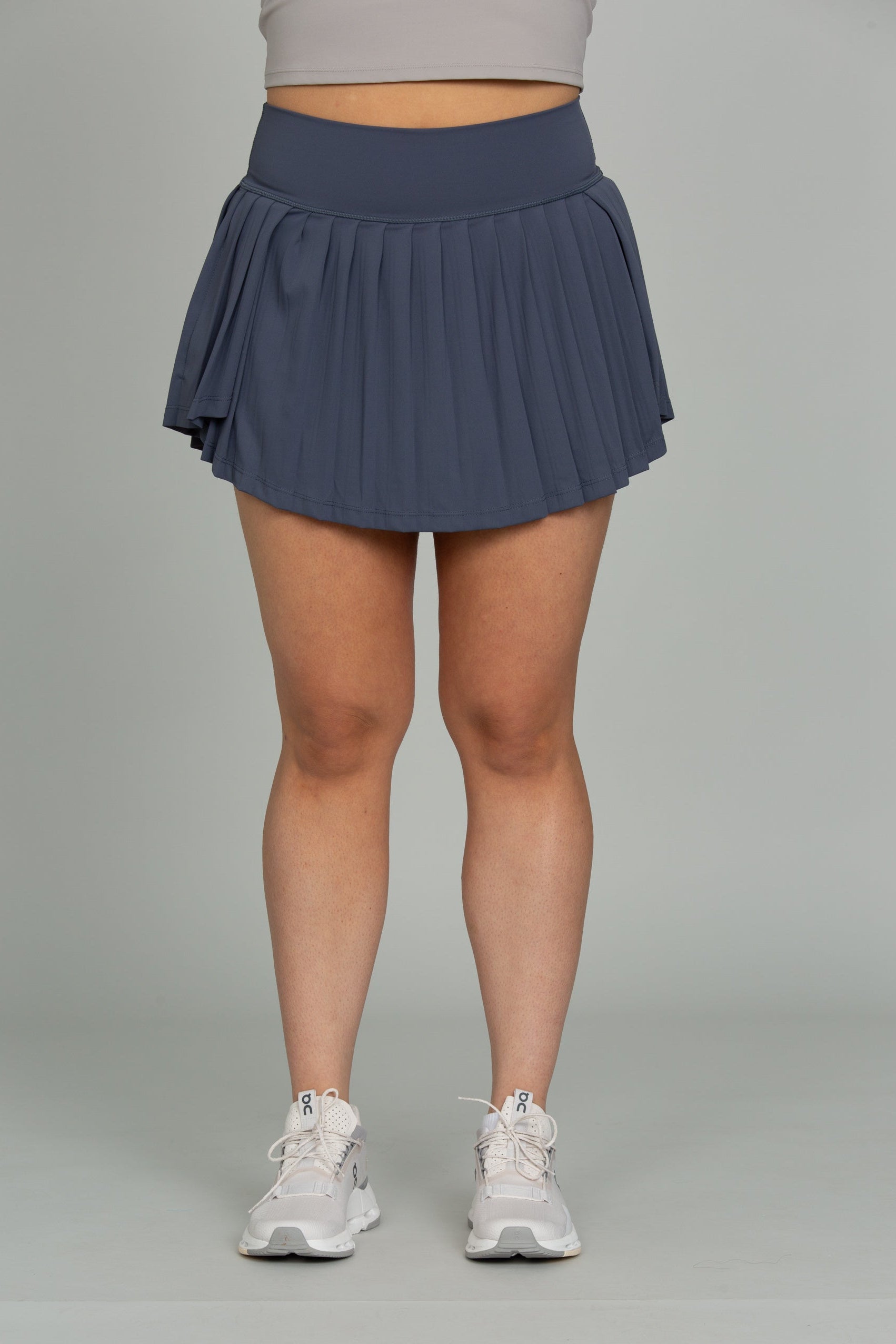 Navy Tiered Pleated Tennis Skirt