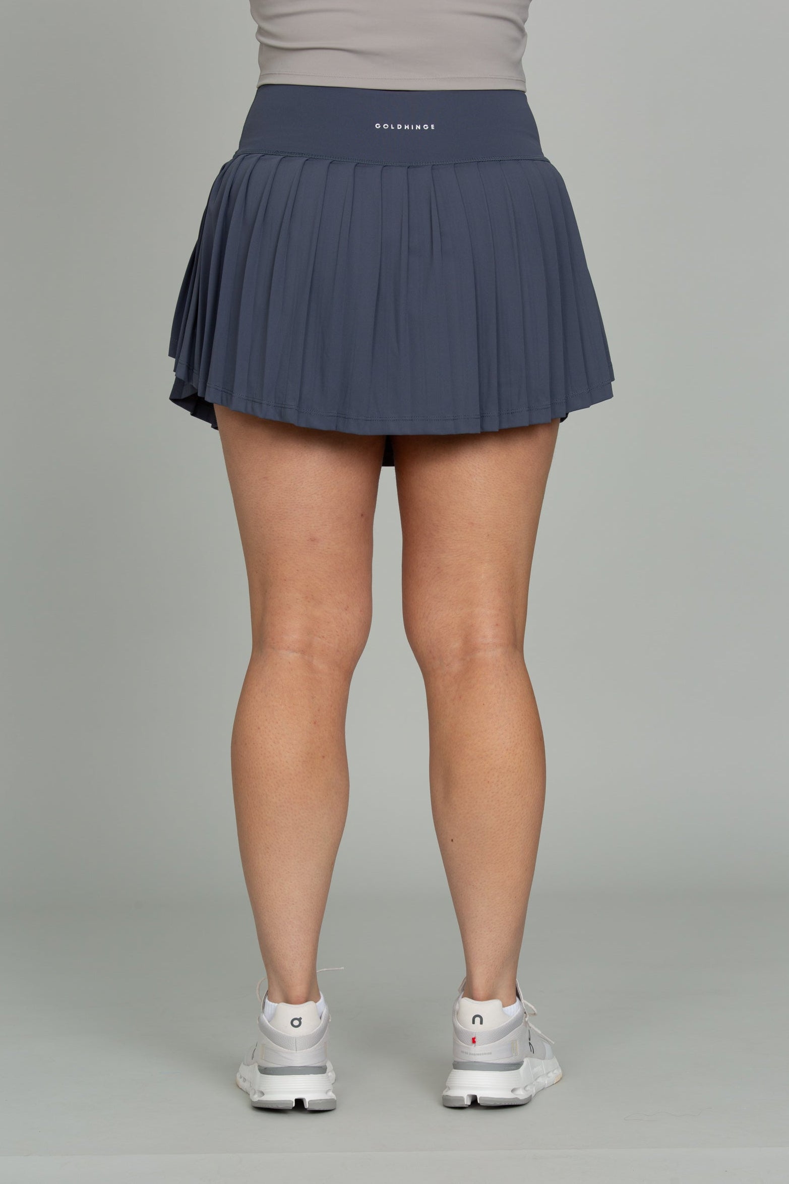 Navy Tiered Pleated Tennis Skirt