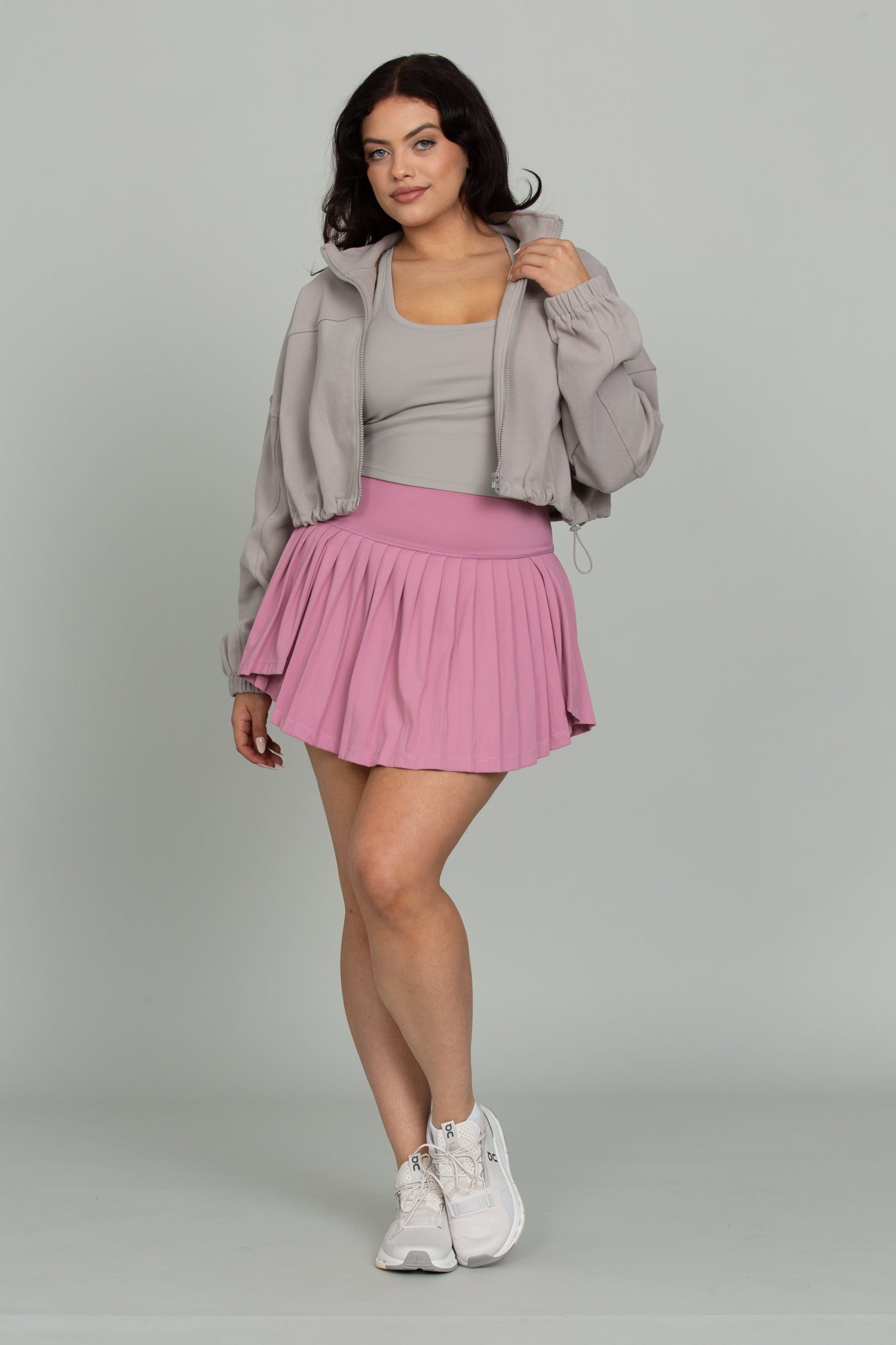 Misty Cinched Zip-Up Jacket