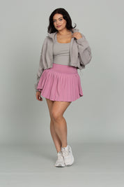 Misty Cinched Zip-Up Jacket