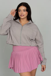 Misty Cinched Zip-Up Jacket