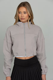 Misty Cinched Zip-Up Jacket
