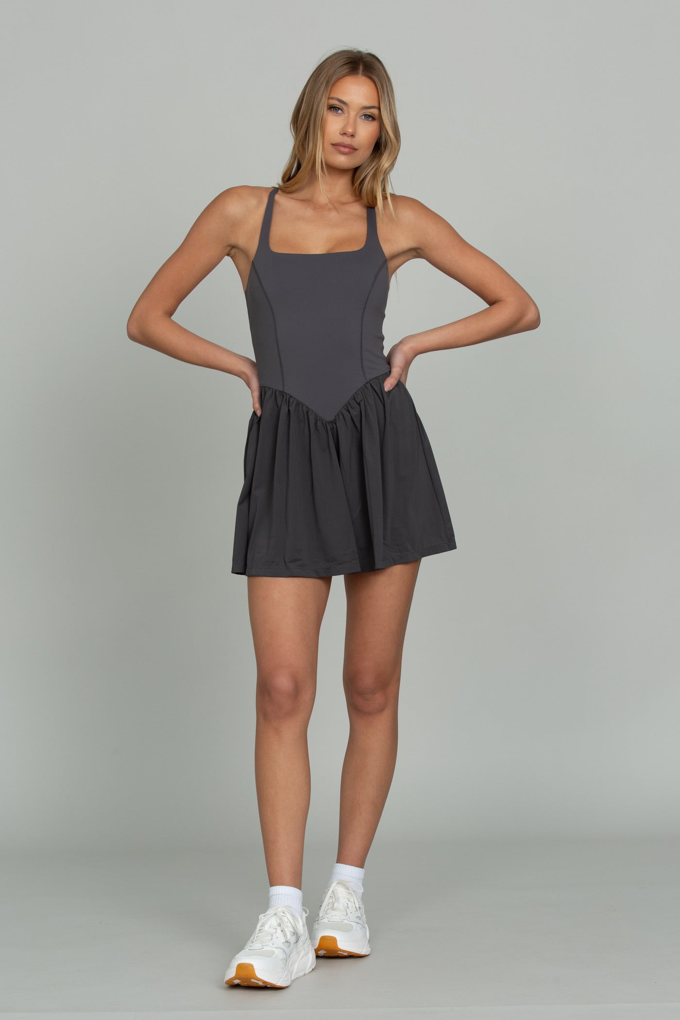 Peppercorn Cross Back Corset Dress – Gold Hinge