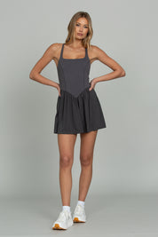 Peppercorn Cross Back Corset Dress