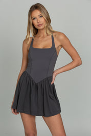 Peppercorn Cross Back Corset Dress
