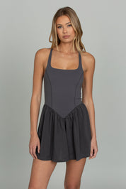 Peppercorn Cross Back Corset Dress