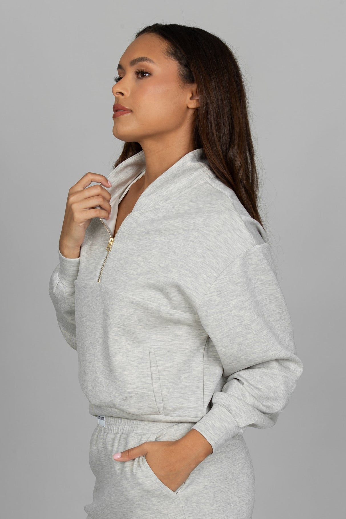 Heather Grey LuxeSoft Lounge Quarter Zip