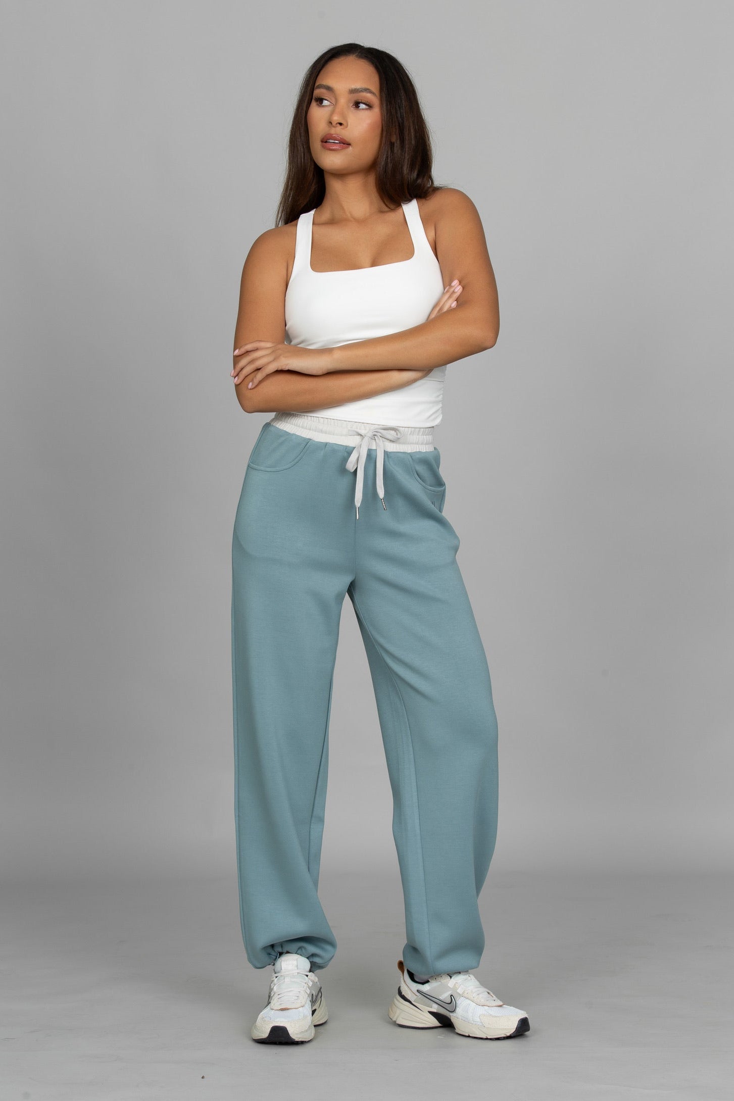 Stone Blue LuxeSoft Wide Leg Pant