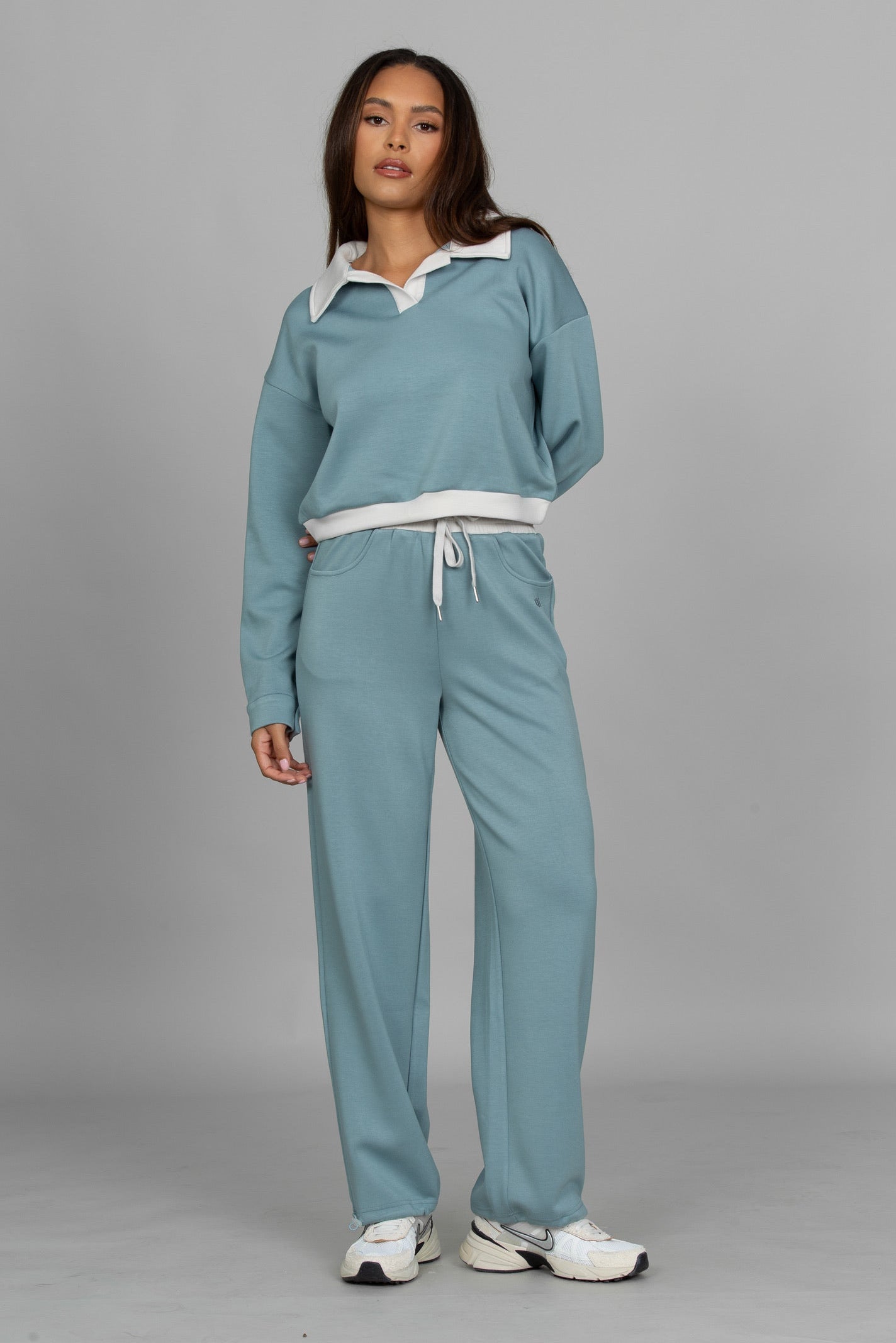 Stone Blue LuxeSoft Collared Pullover