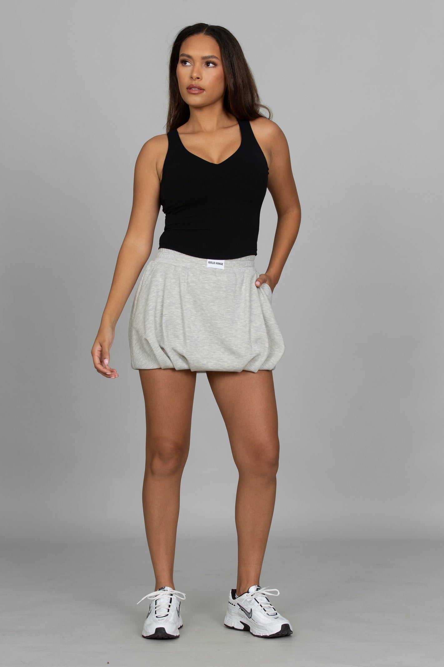 Heather Grey LuxeSoft Bubble Skirt – Gold Hinge