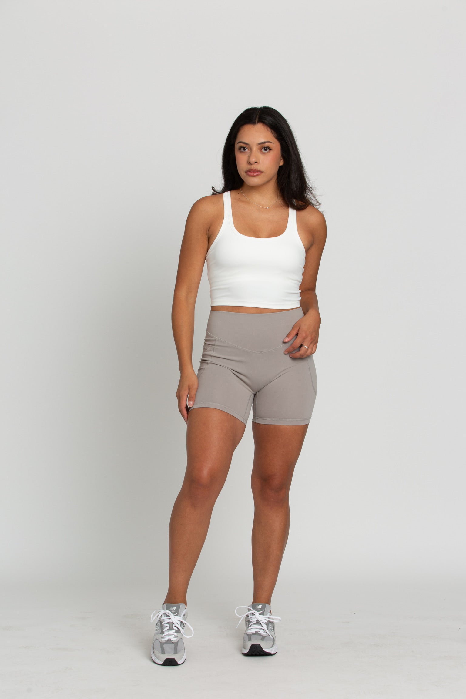 White Racerback Crop Tank