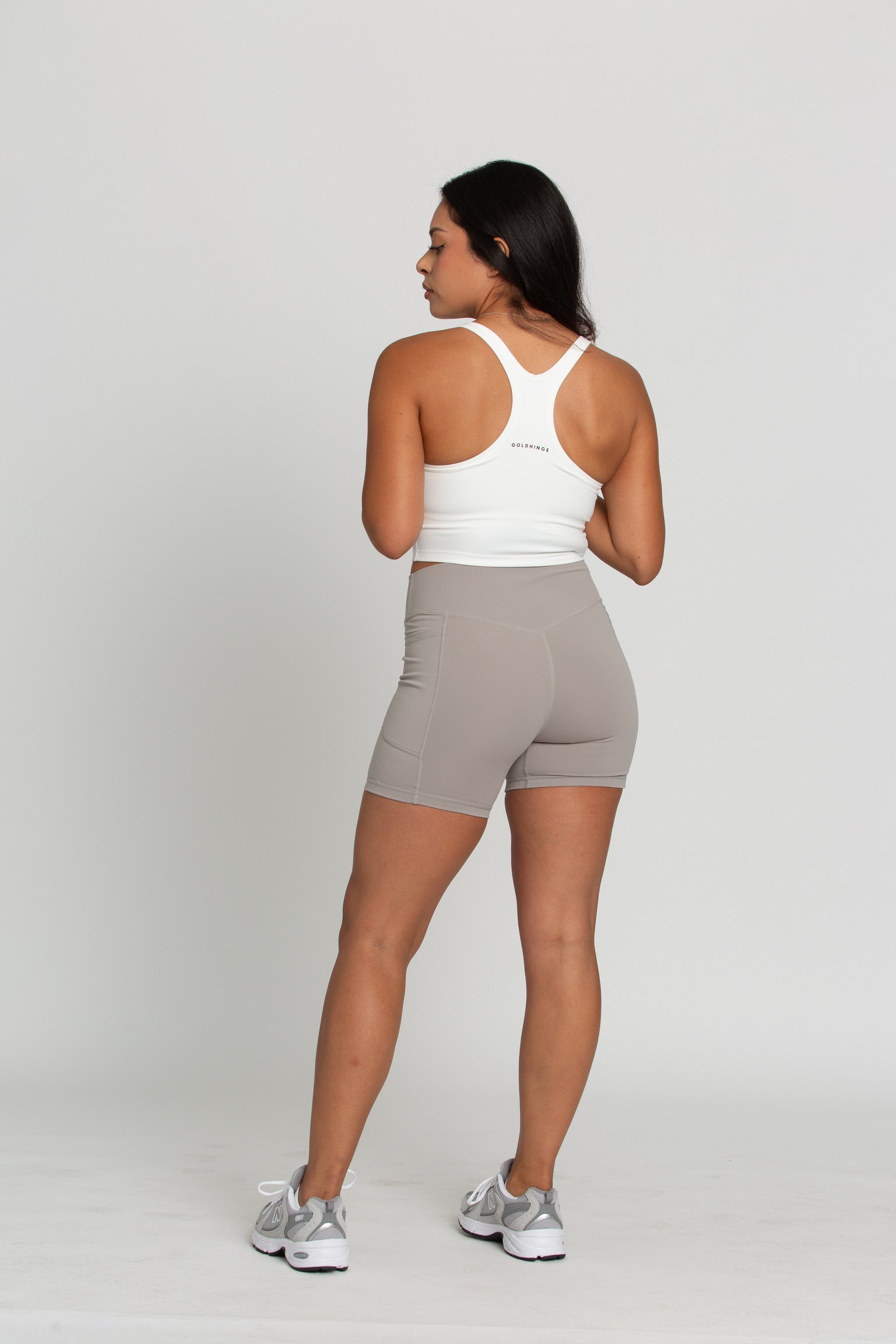 White Racerback Crop Tank