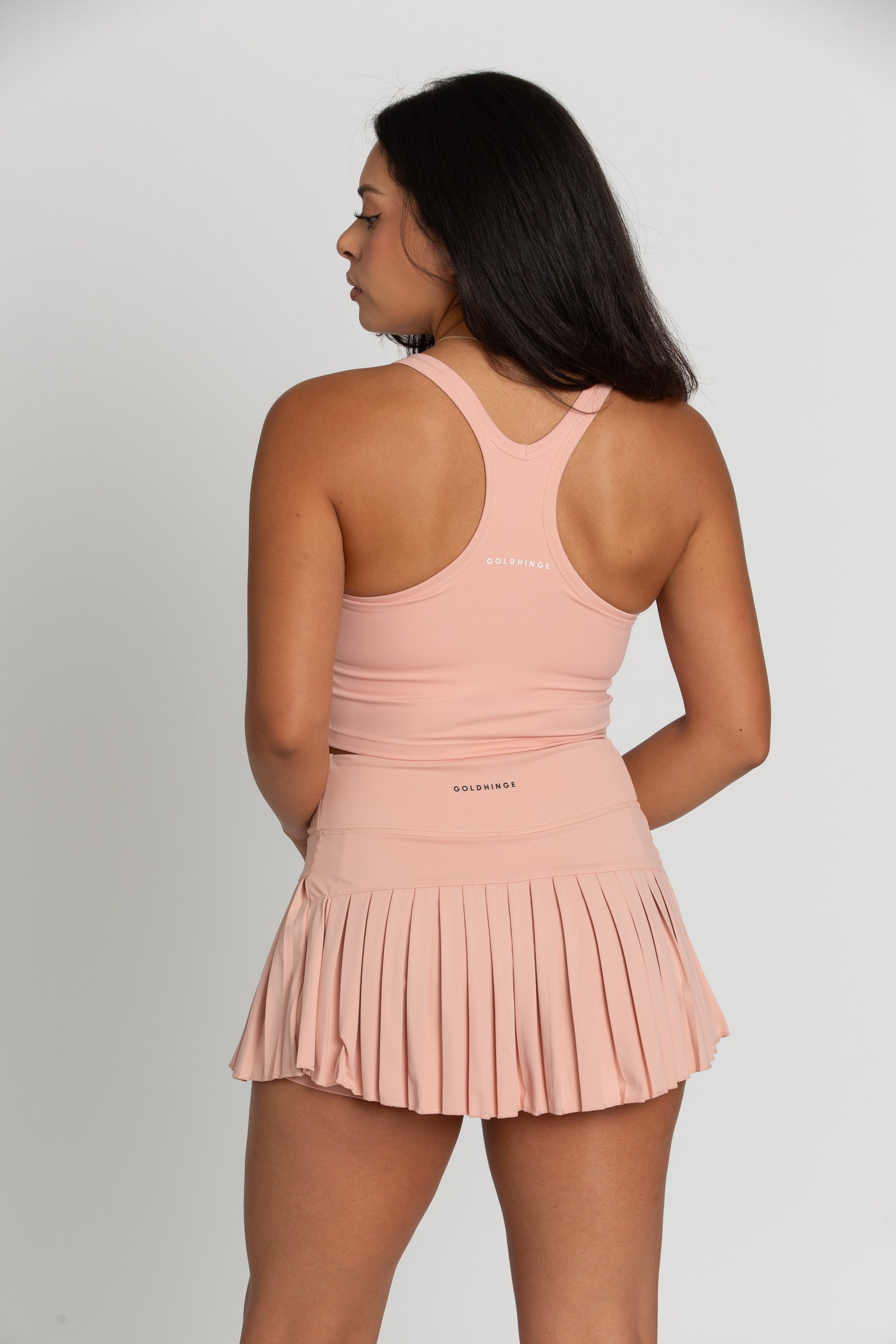 Peach Racerback Crop Tank