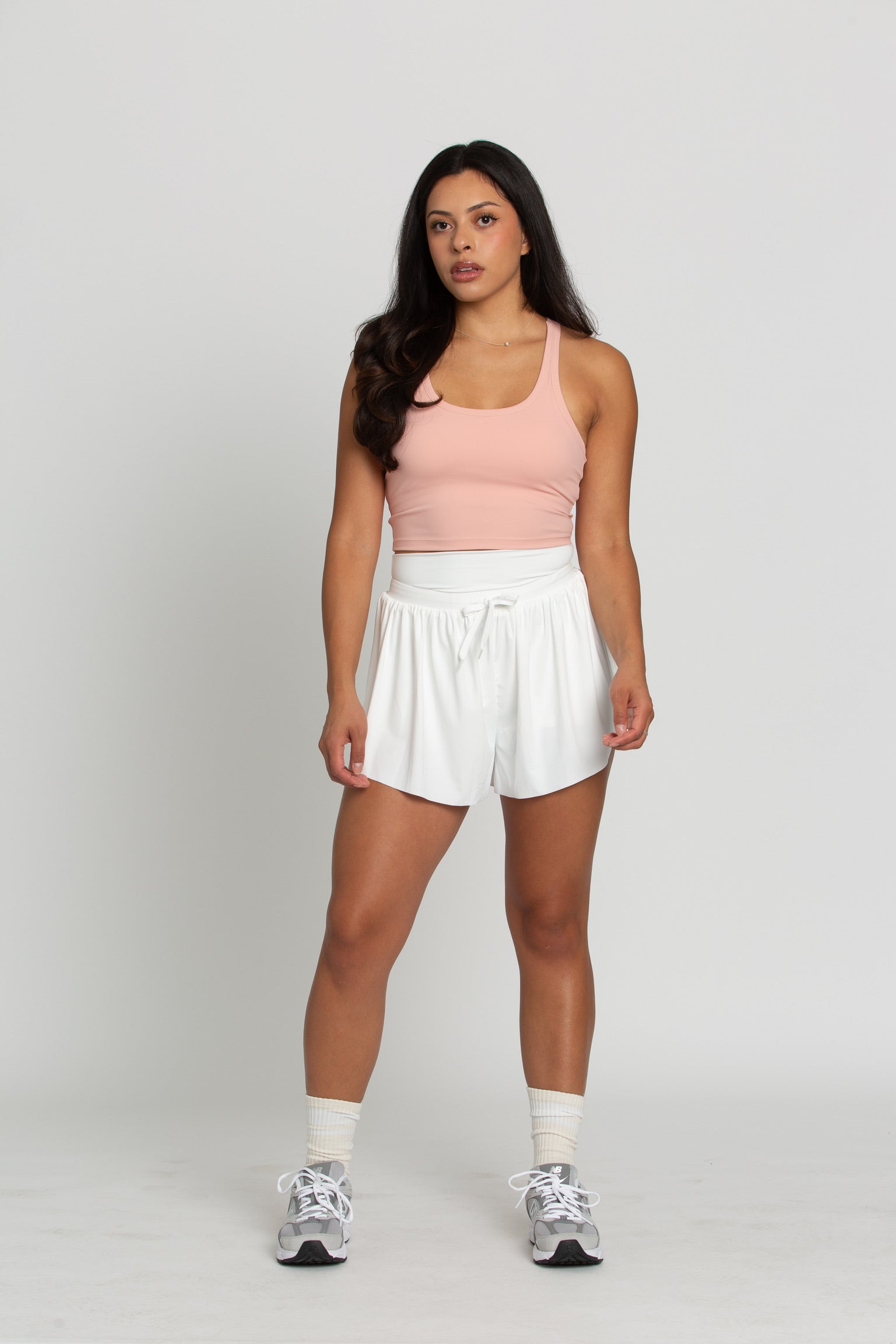 White Go-with-the-Flow Athletic Shorts